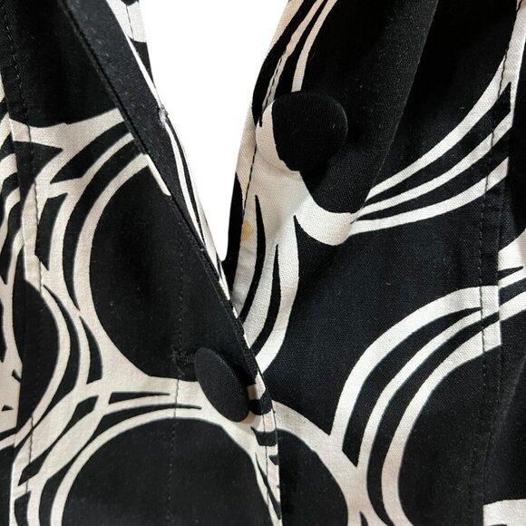 next UK Black & White Abstract Circle Print Trench Coat - Picture 3 of 9